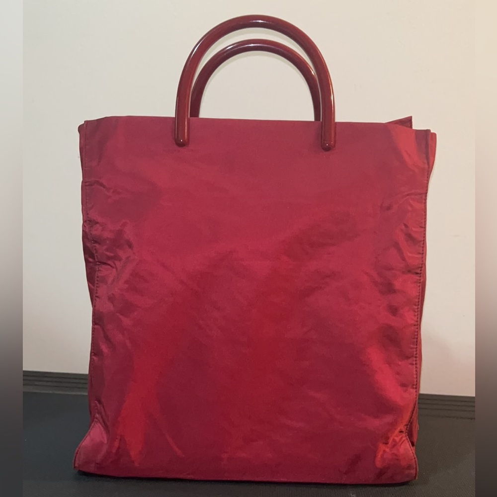 Prada Nylon Tote Bag with Plastic Handles